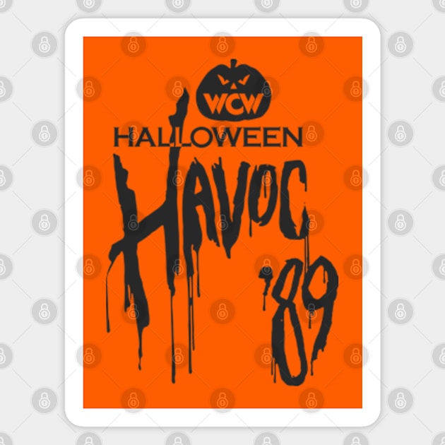 WCW Halloween Havoc 89 Black on Orange Magnet by Authentic Vintage Designs